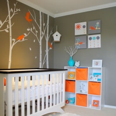 Gri Renk Bebek Odası Dekorasyonu
