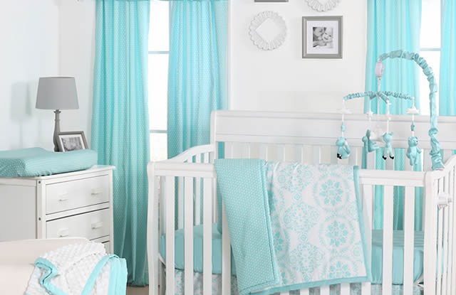 Turkuaz Renkli Bebek Odası