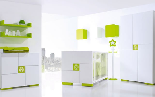 Yeşil Renkli Bebek Odası Dekorasyonu