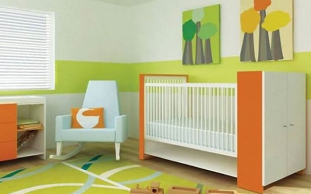Yeşil Renkli Bebek Odası Dekorasyonu
